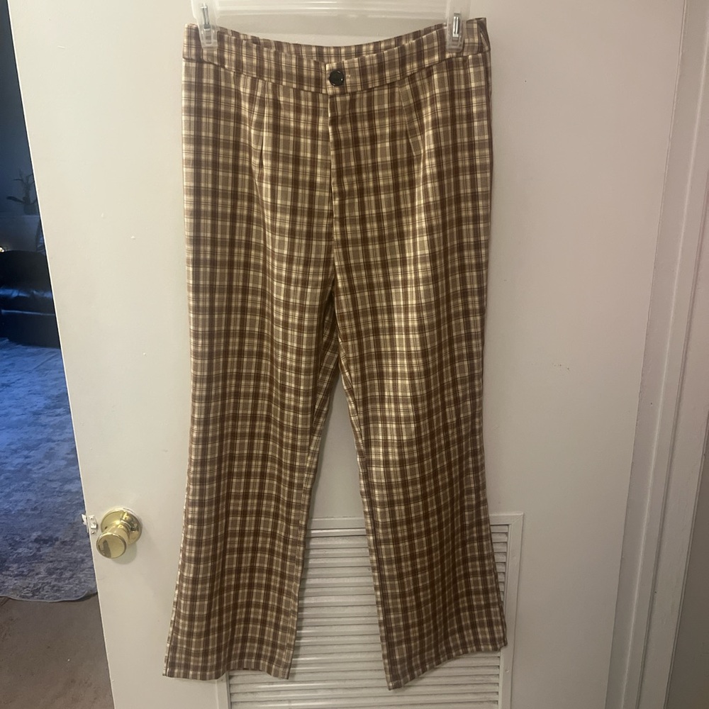 Women’s Brown Plaid Pants